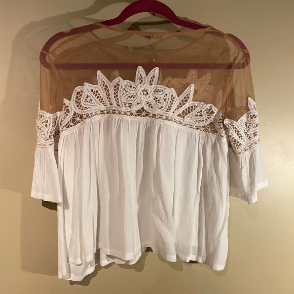 For Love & Lemons Carmine Lace White Top - Picture 9 of 9